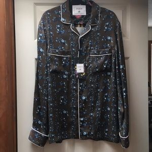 ERDEM x H&M Silk Pajama floral shirt Size M NWT